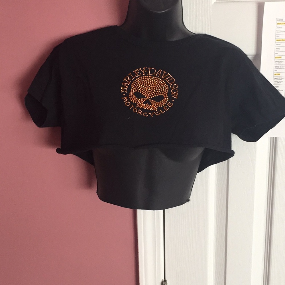 A Harley Davidson boob crop shirt